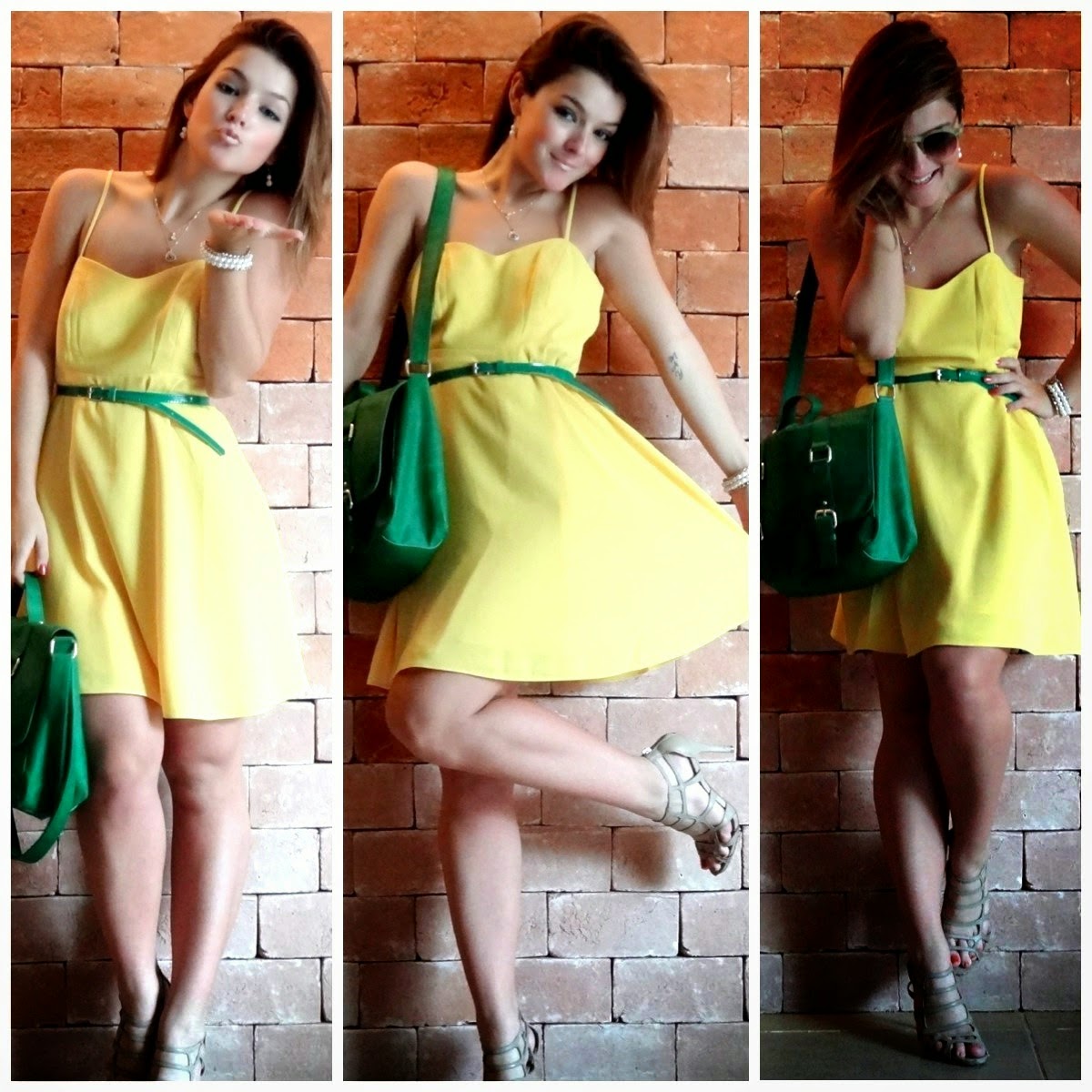 vestido verde e amarelo
